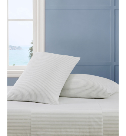 Tommy Hilfiger Printed 200-Thread Count Cotton Percale Sheet Set - Monogram Stripe Gray