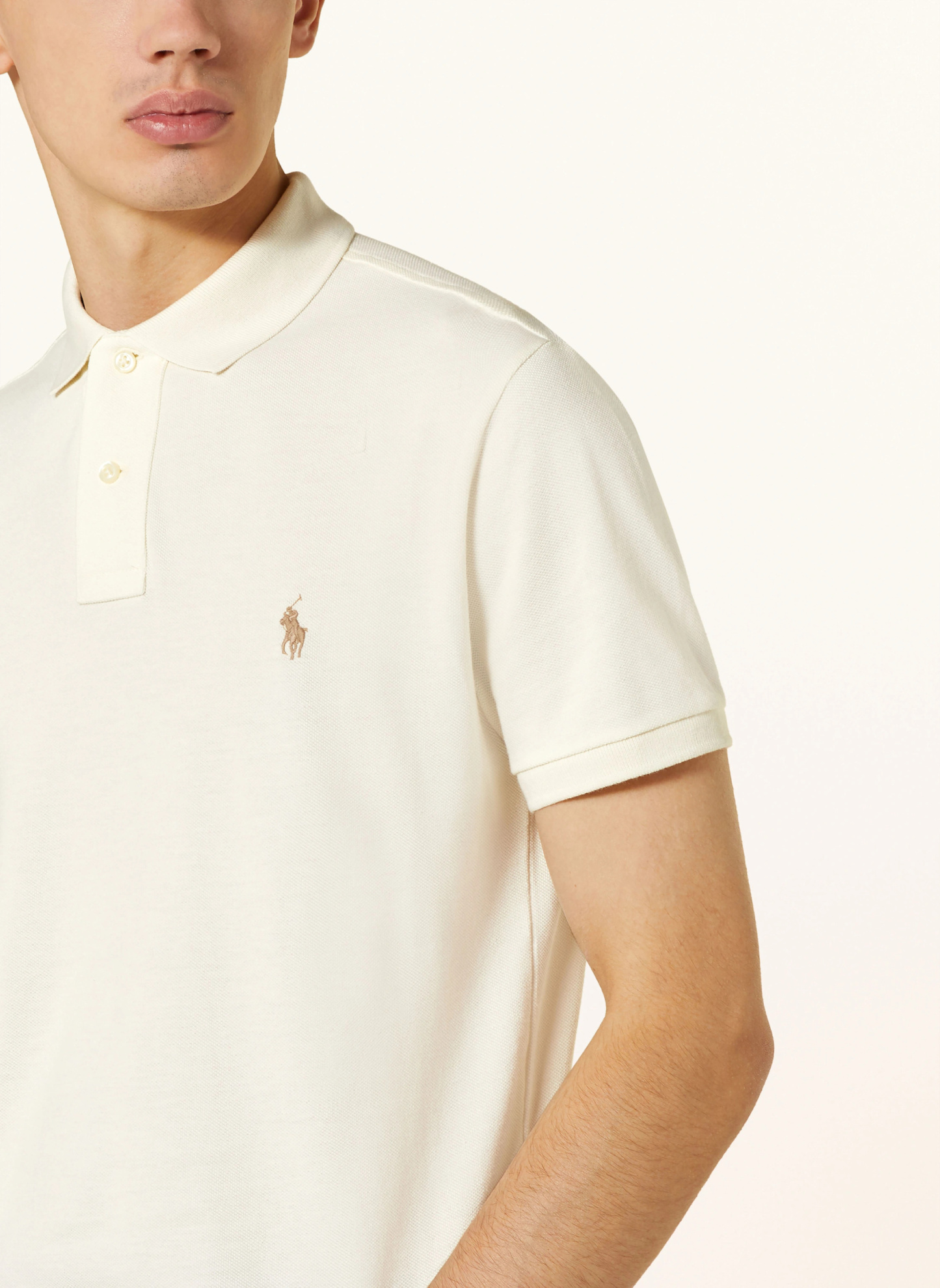 POLO RALPH LAUREN Piqué-Poloshirt Custom Slim Fit – CREME (2)