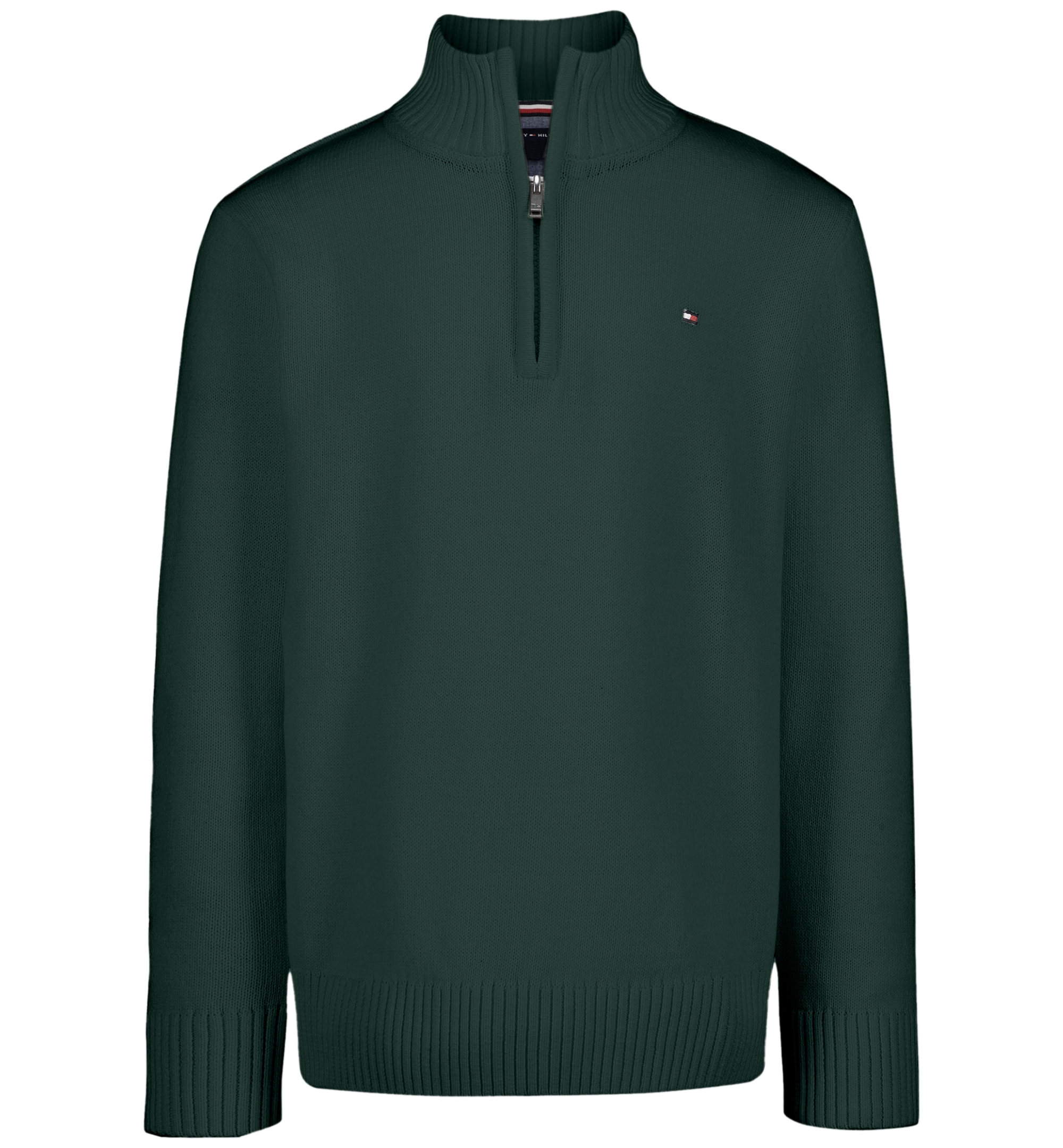 Tommy Hilfiger Boys' 8-20 Zipneck Cotton Quarter-Zip Sweater - June Bug