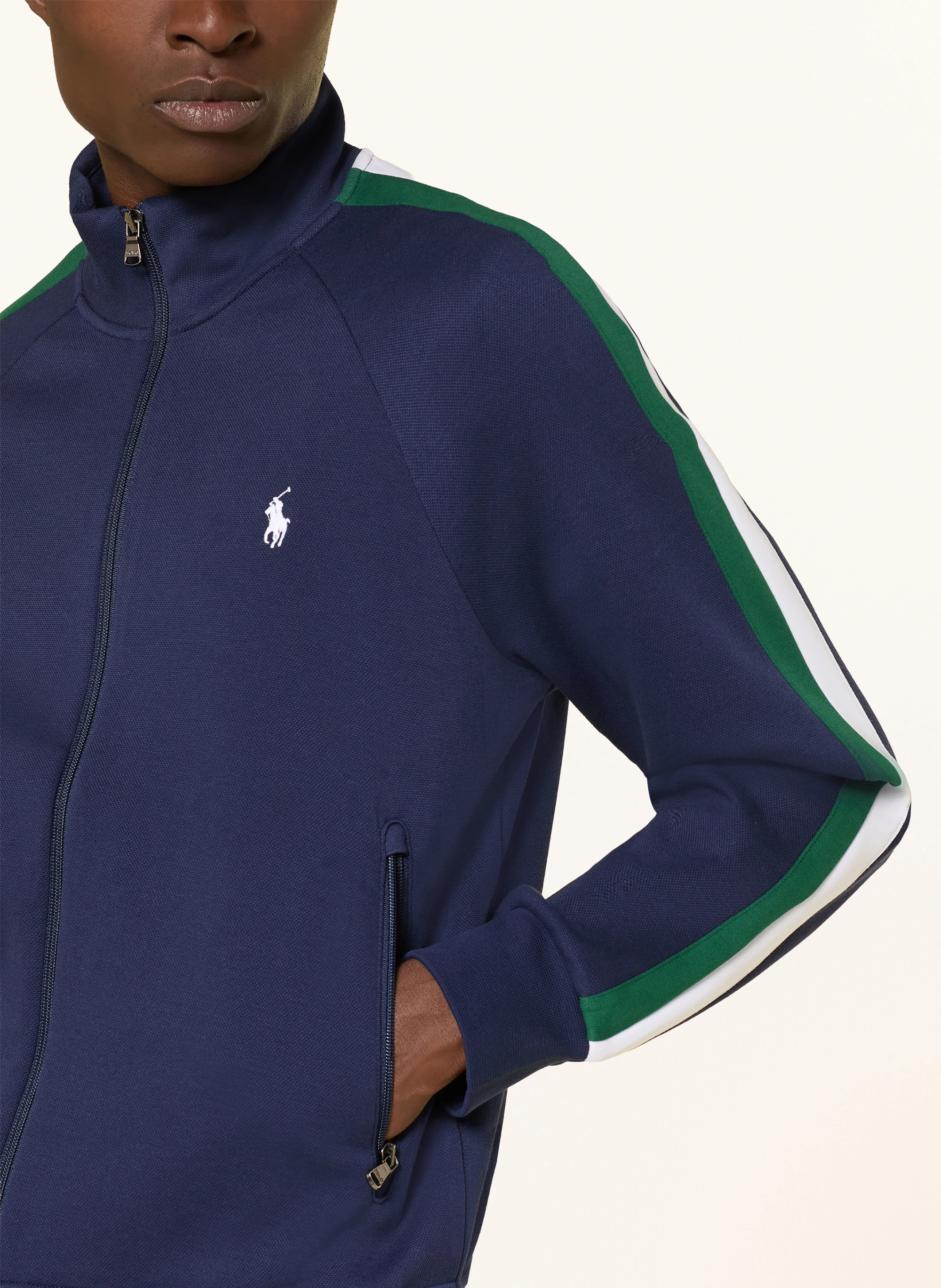 POLO RALPH LAUREN Sweatjacke – DUNKELBLAU / GRÜN / WEISS