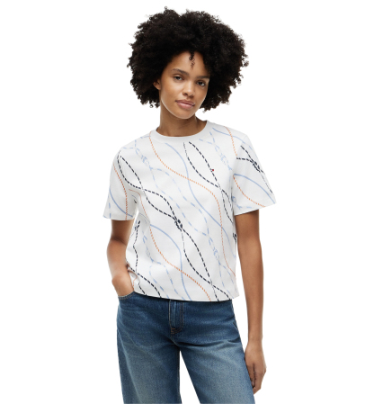 Tommy Hilfiger Women's Interlock Boxy Crewneck Short-Sleeve T-Shirt - Multi Color Rope