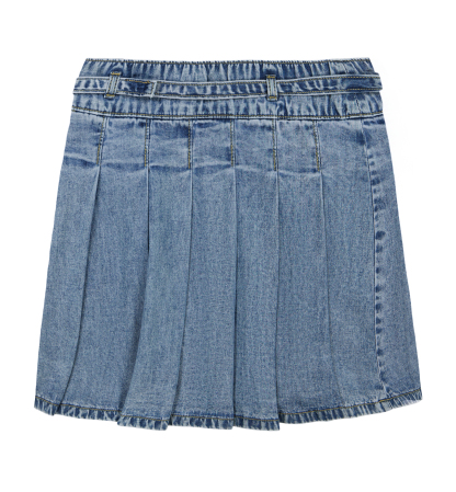 Tommy Hilfiger Girls' 7-16 Denim Pleated Skirt - Lexington Wash