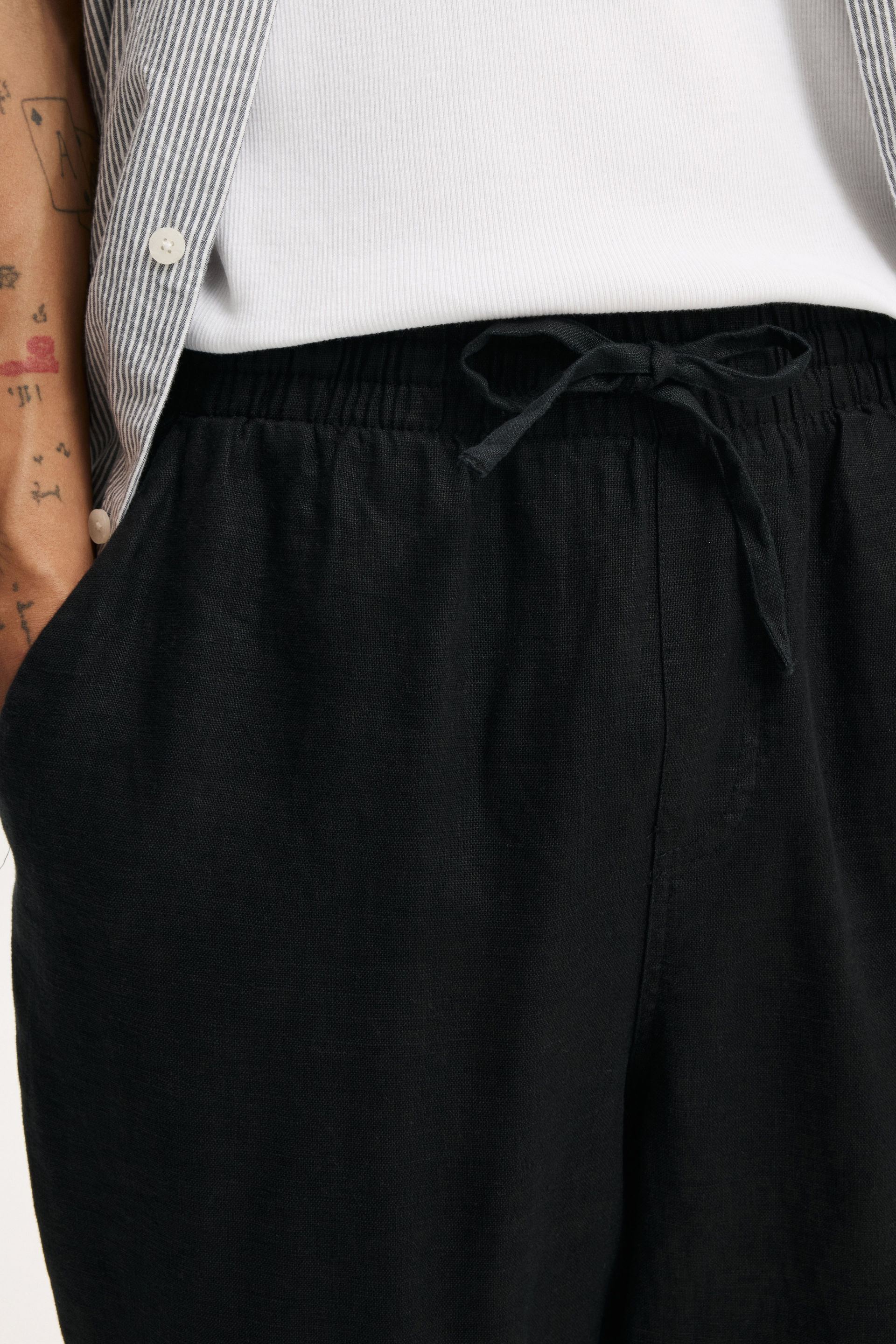 Linen Pant, BLACK - example image 4
