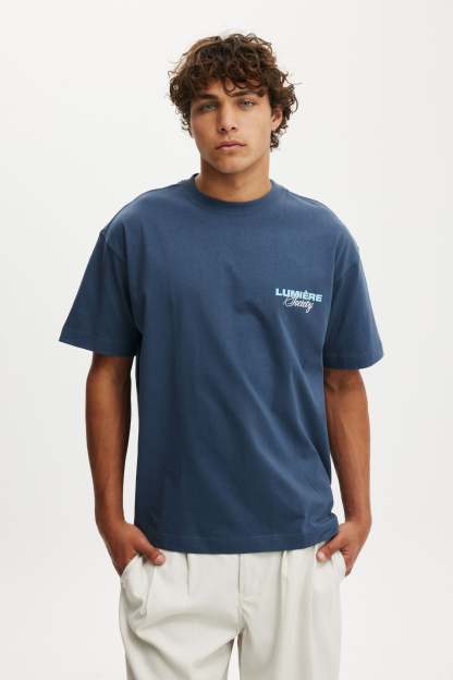 Box Fit Text T-Shirt, MOONLIGHT BLUE/LUMIERE SOCIETY - example image 1