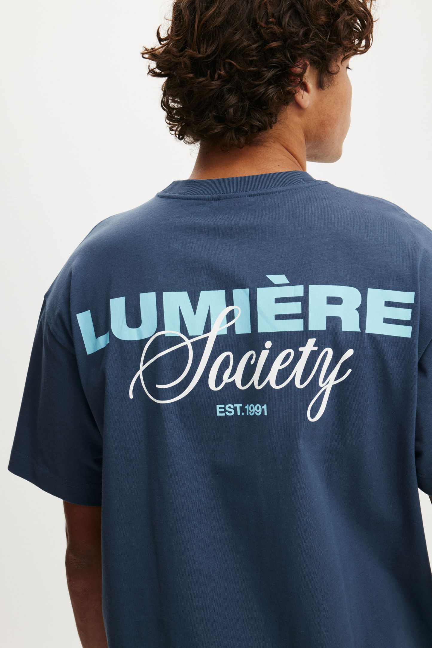 Box Fit Text T-Shirt, MOONLIGHT BLUE/LUMIERE SOCIETY - example image 4