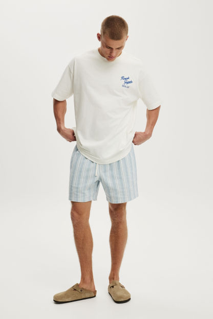 Box Fit Text T-Shirt, VINTAGE WHITE / ROYALE GRANDE - example image 3