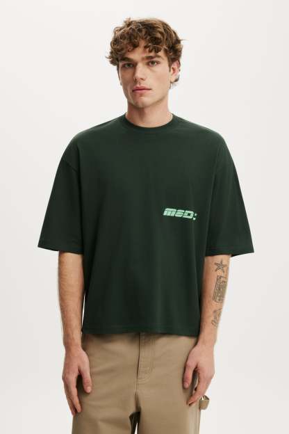 Cropped Fit Graphic T-Shirt, HERITAGE GREEN / LOGISTICS - example image 1