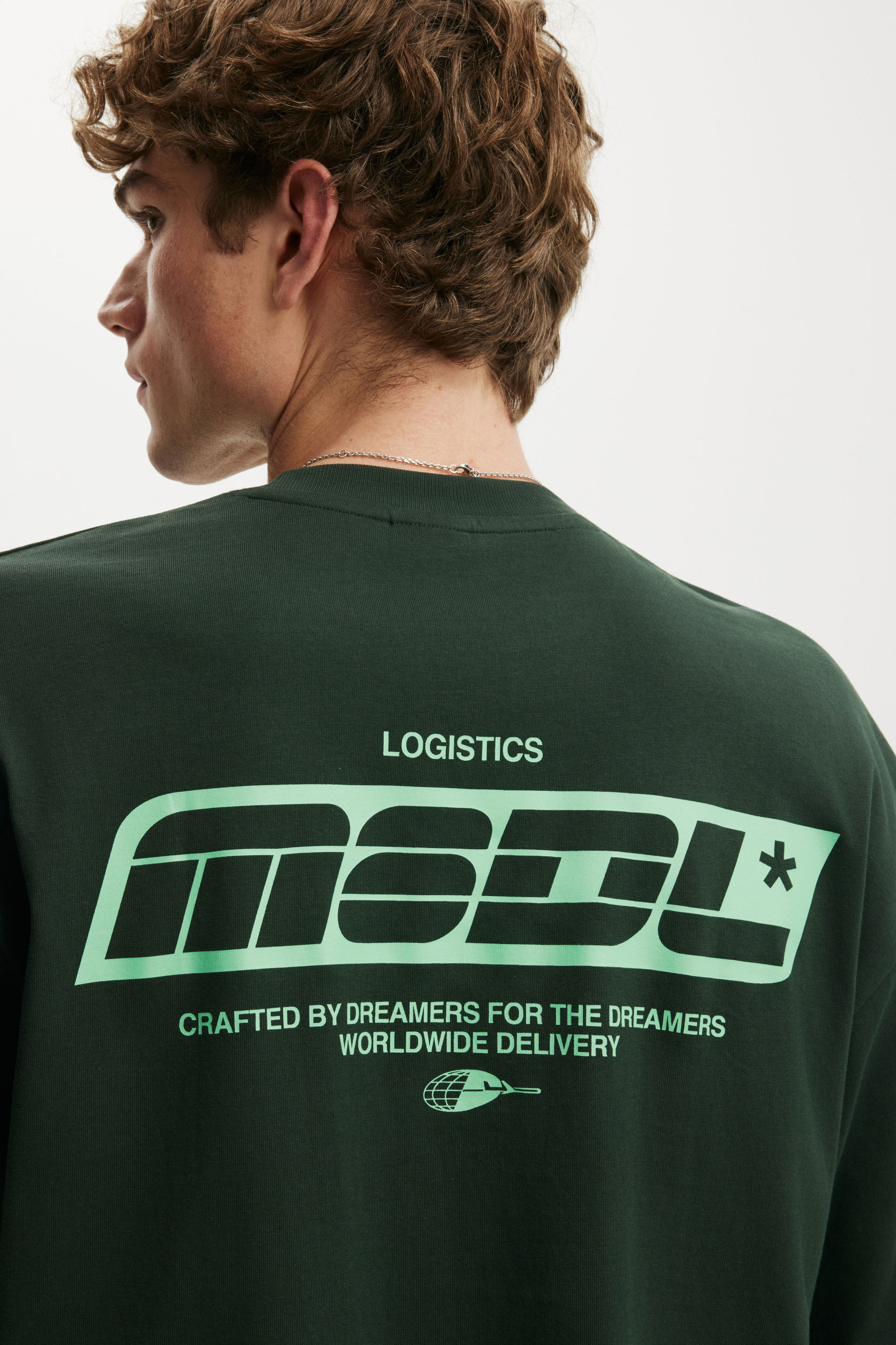 Cropped Fit Graphic T-Shirt, HERITAGE GREEN / LOGISTICS - example image 4