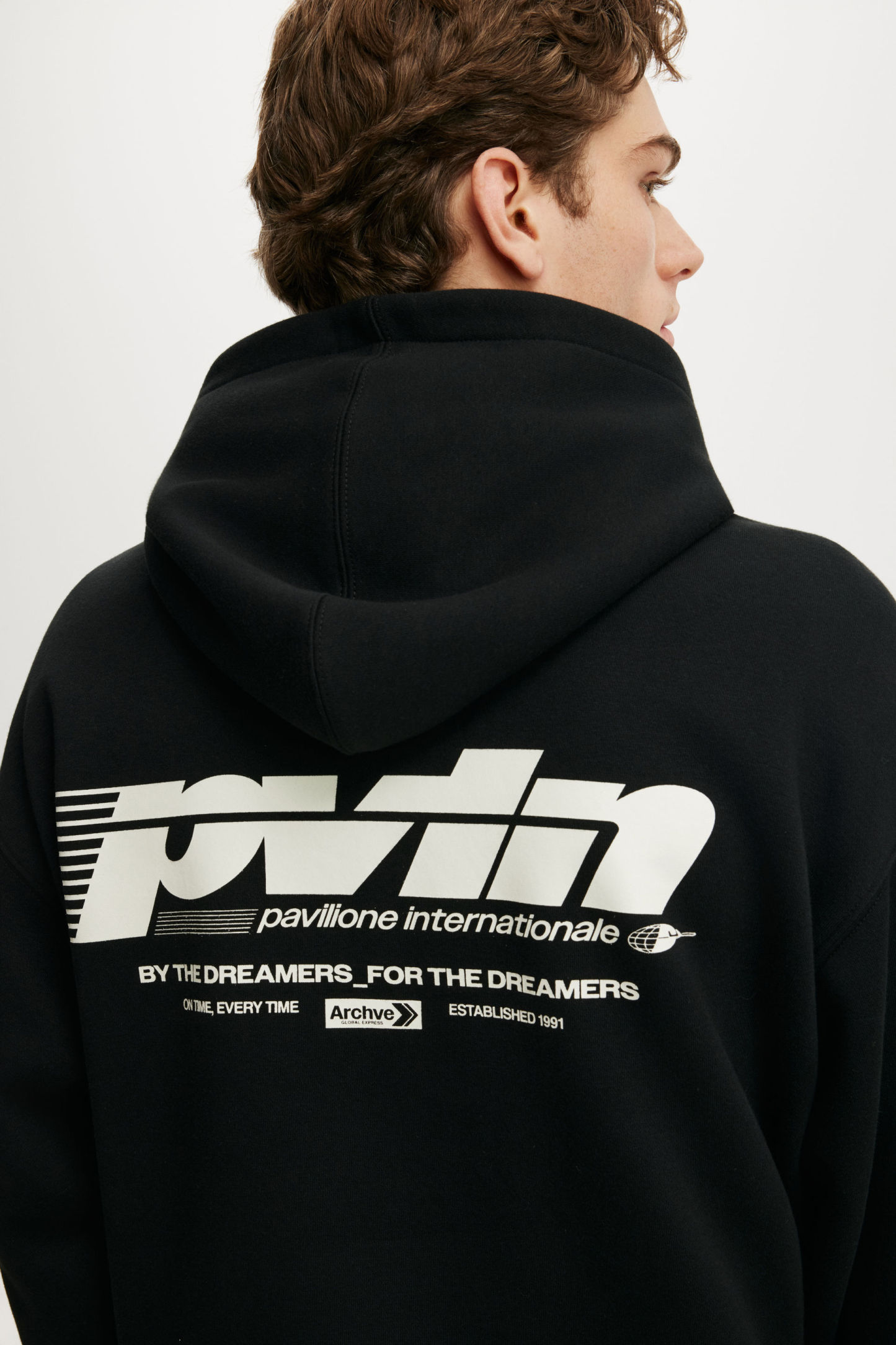 Box Fit Graphic Hoodie, BLACK / PVLN - example image 4