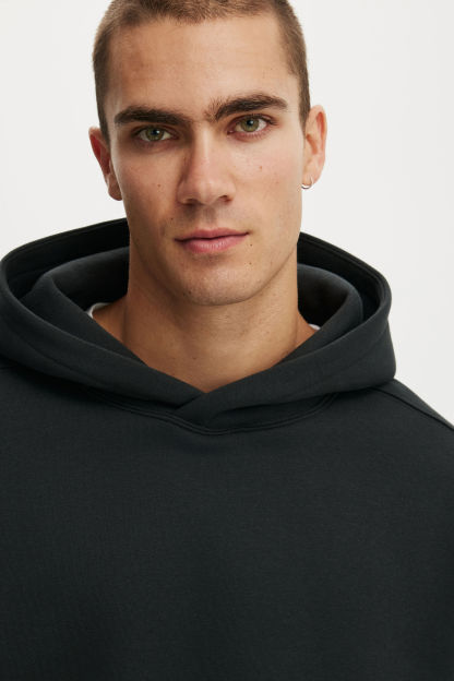 Box Fit Hoodie, WASHED BLACK - example image 4