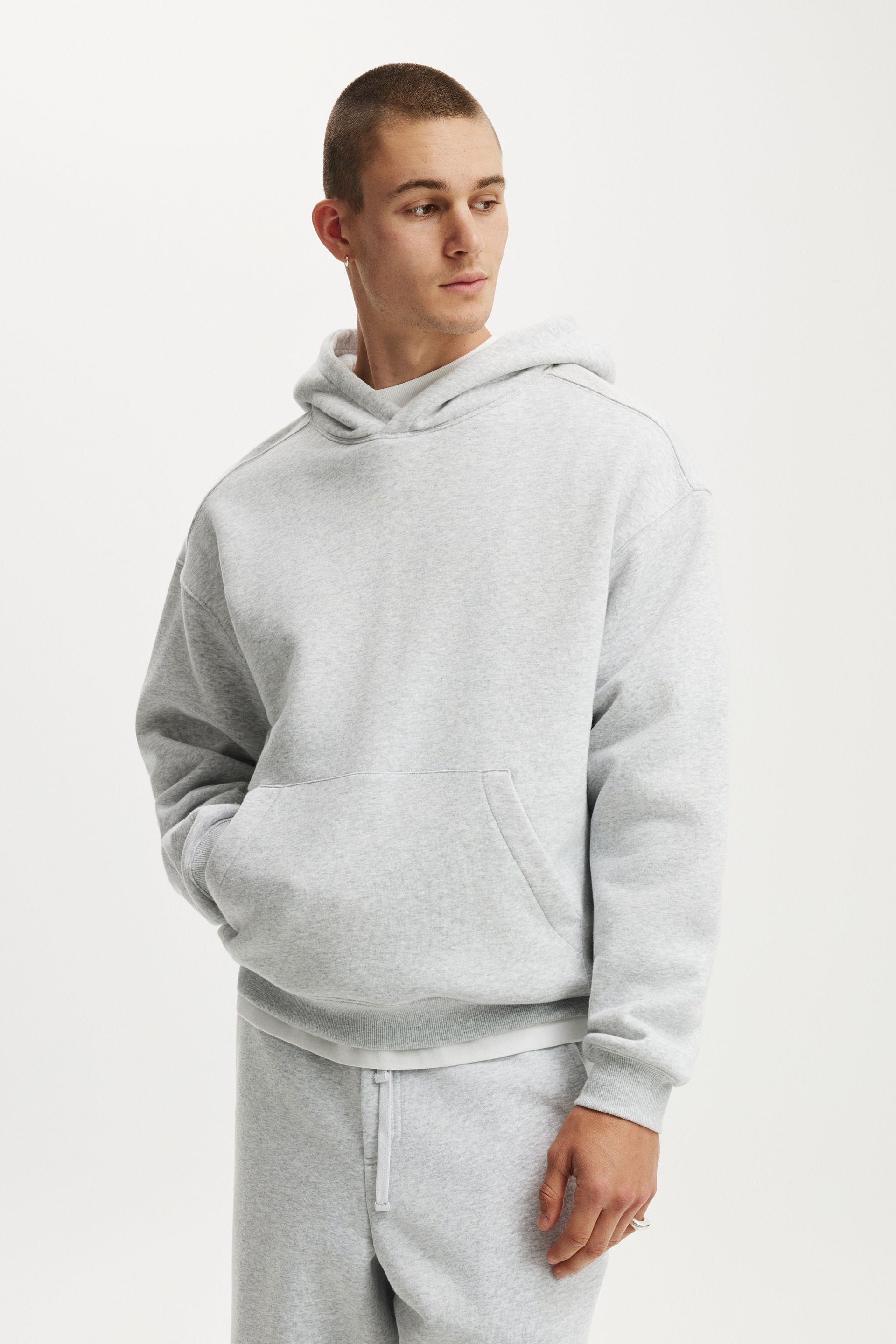 Box Fit Hoodie, GREY MARLE - example image 2