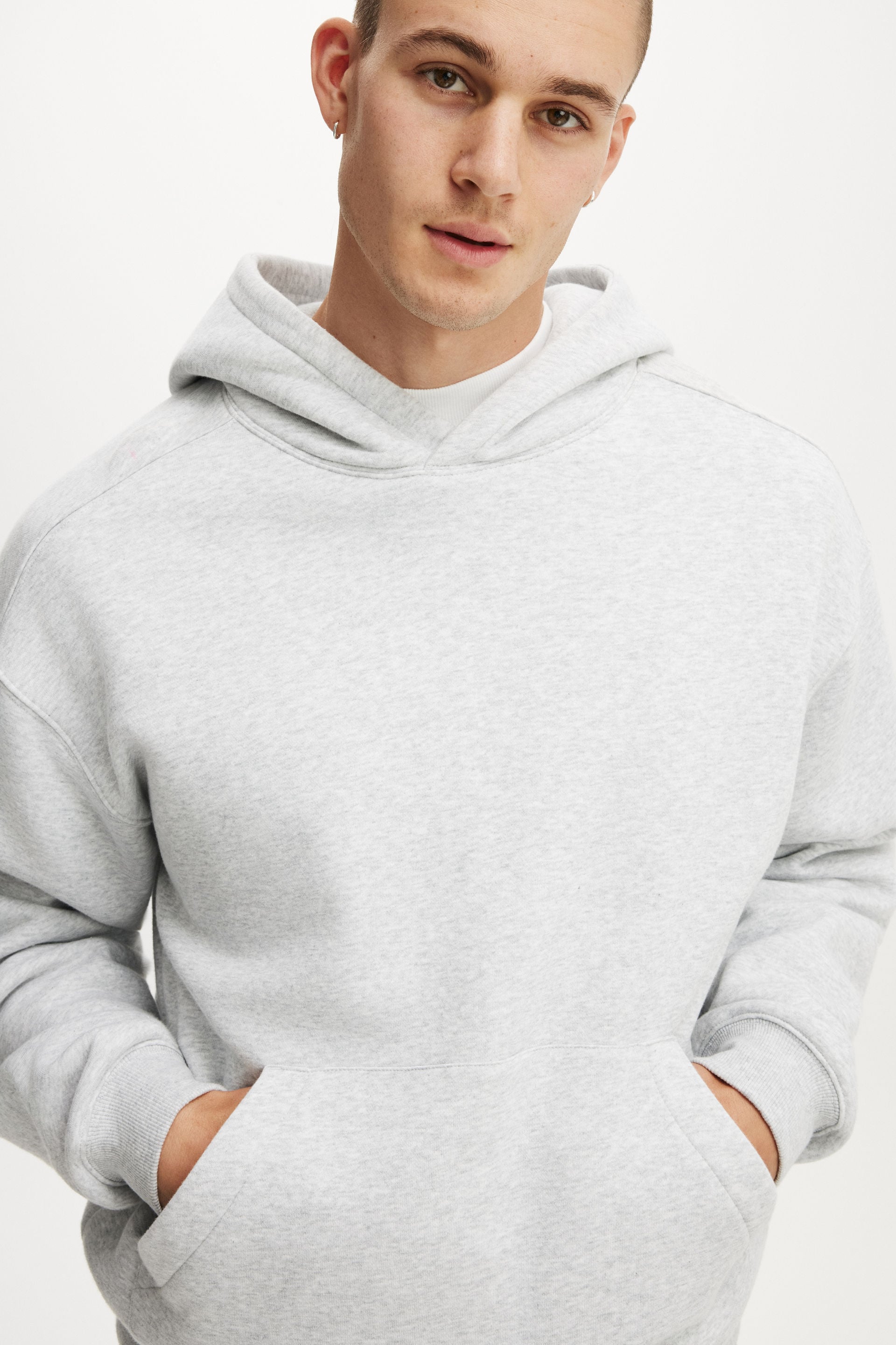 Box Fit Hoodie, GREY MARLE - example image 3