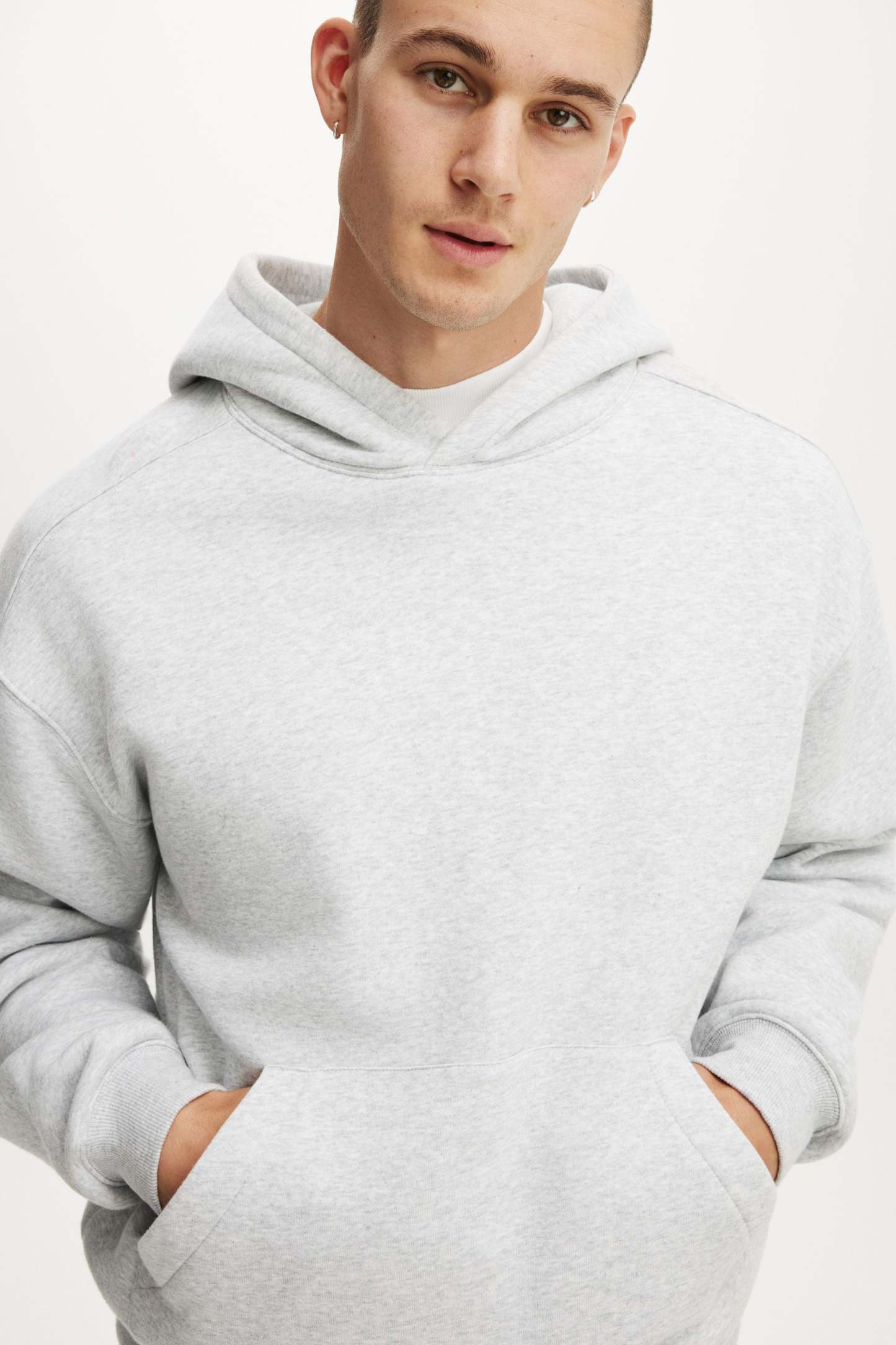 Box Fit Hoodie, GREY MARLE - example image 3