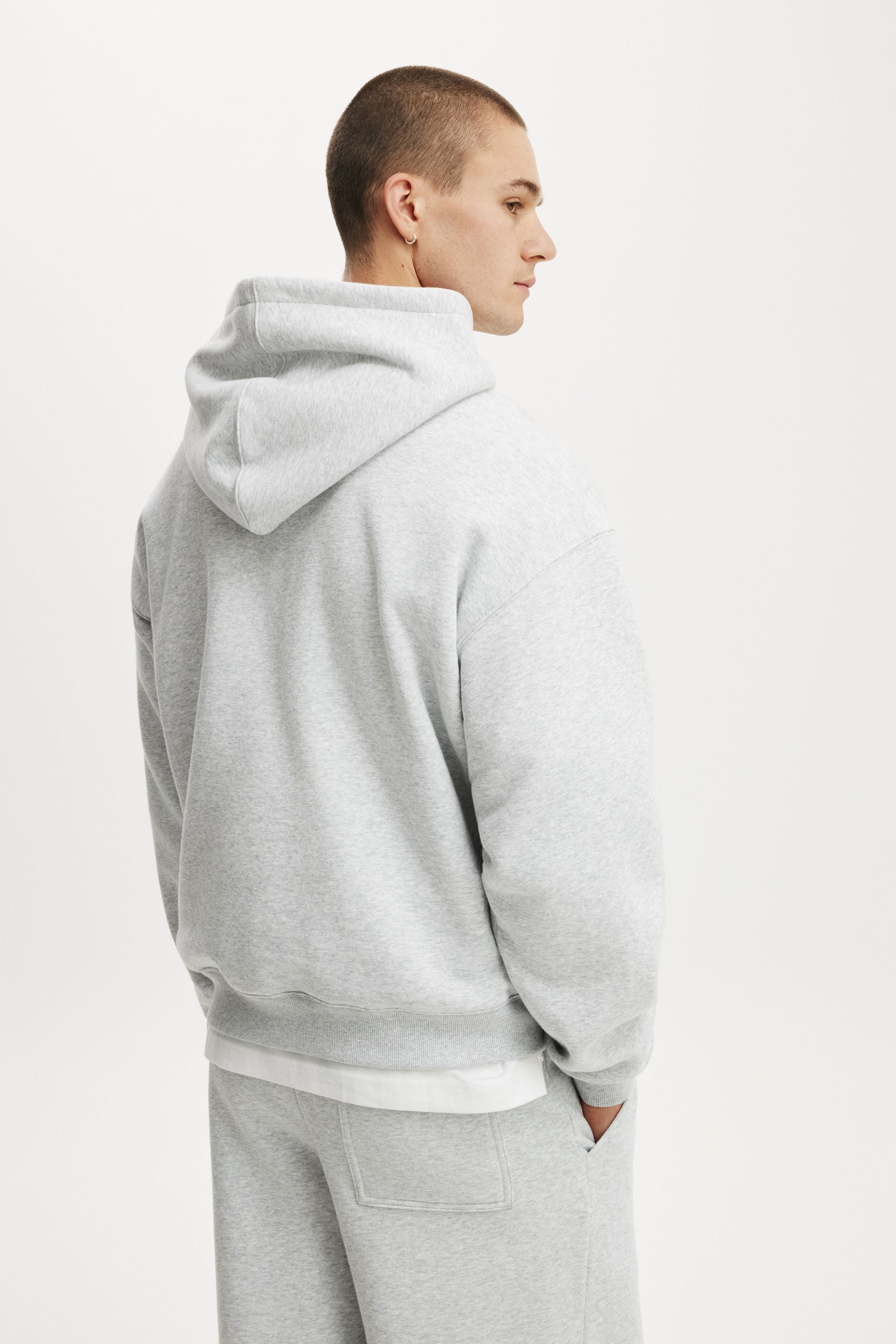 Box Fit Hoodie, GREY MARLE - example image 4