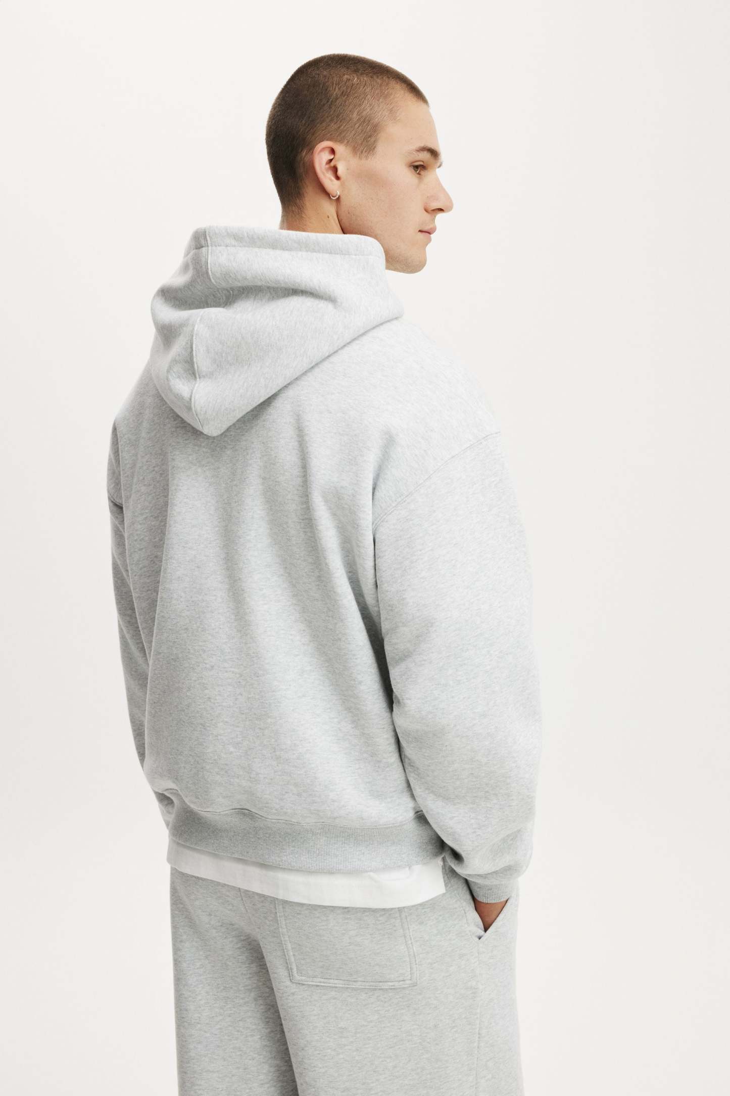 Box Fit Hoodie, GREY MARLE - example image 4