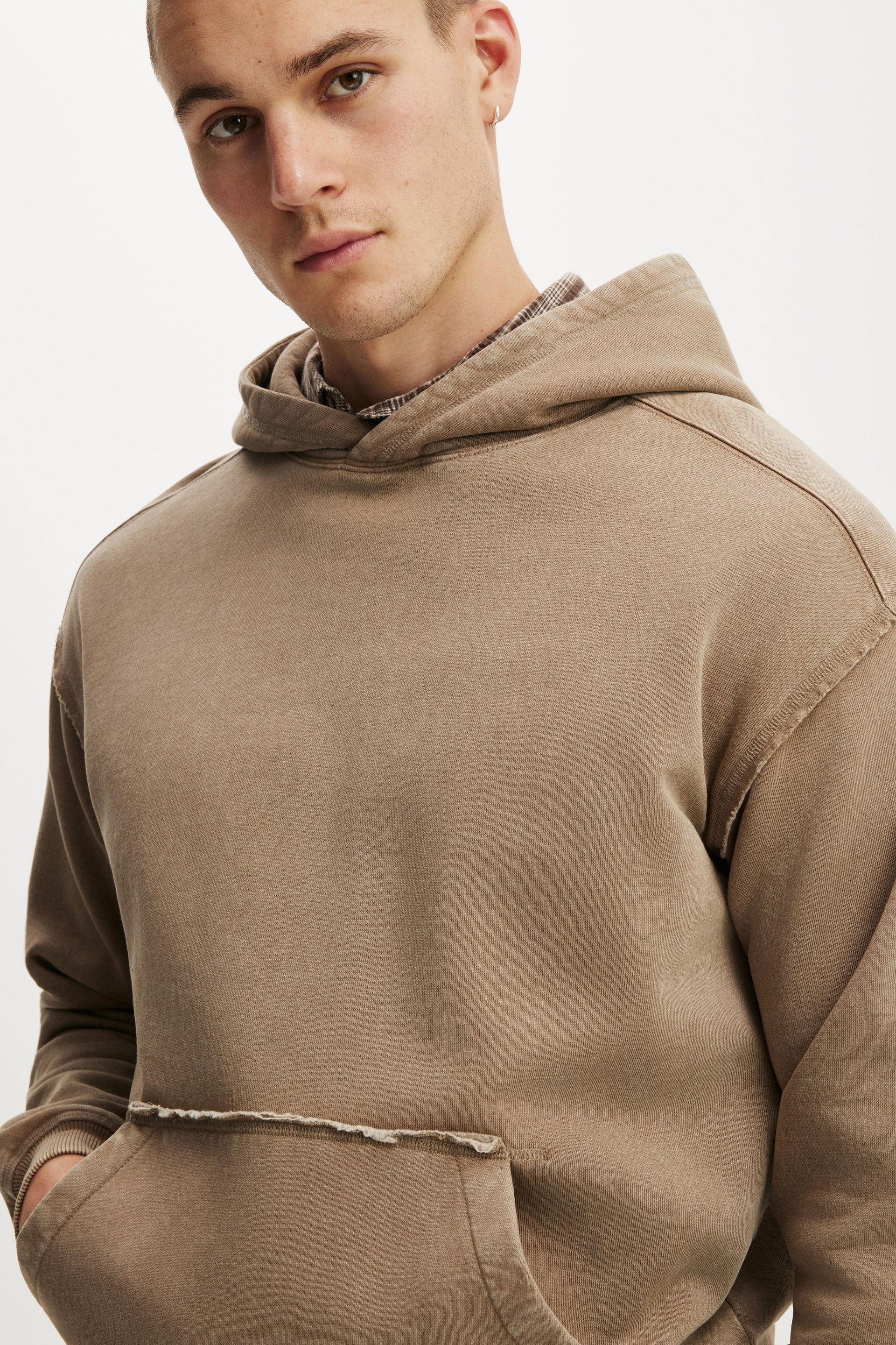 Box Fit Hoodie, TAUPE WASH - example image 3