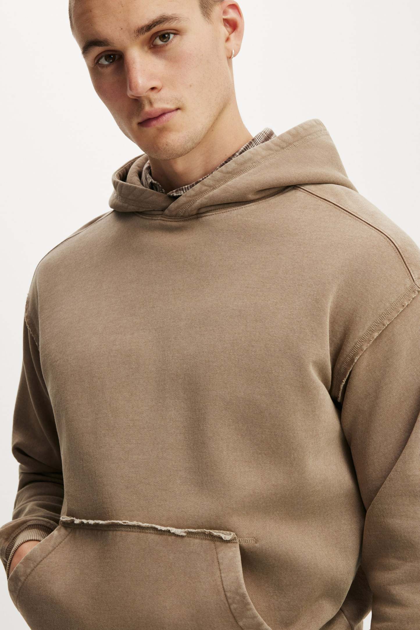 Box Fit Hoodie, TAUPE WASH - example image 3