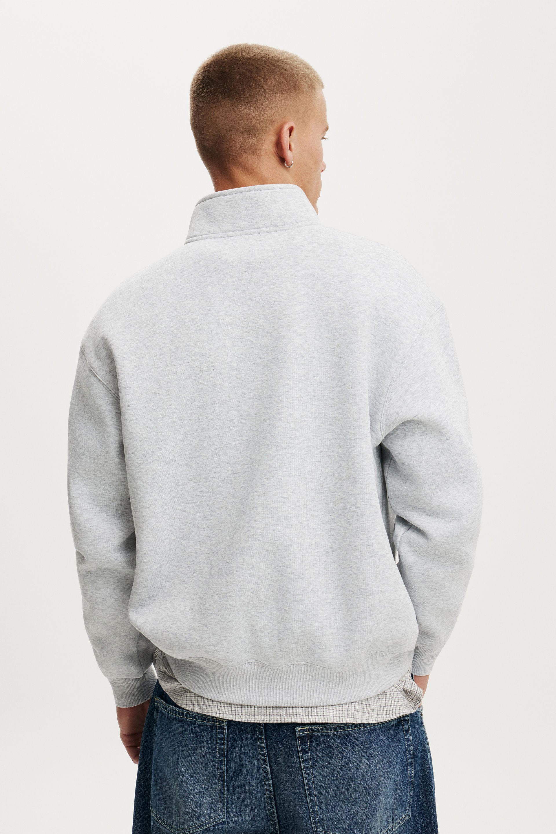 1/4 Zip Fleece, GREY MARLE - example image 4