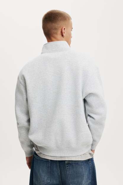 1/4 Zip Fleece, GREY MARLE - example image 4