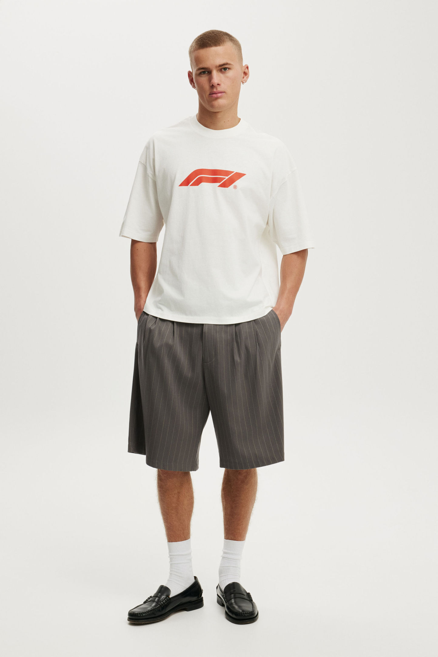 F1 Cropped Fit T-Shirt, LCN F1 VINTAGE WHITE / F1 - LOGO - example image 2