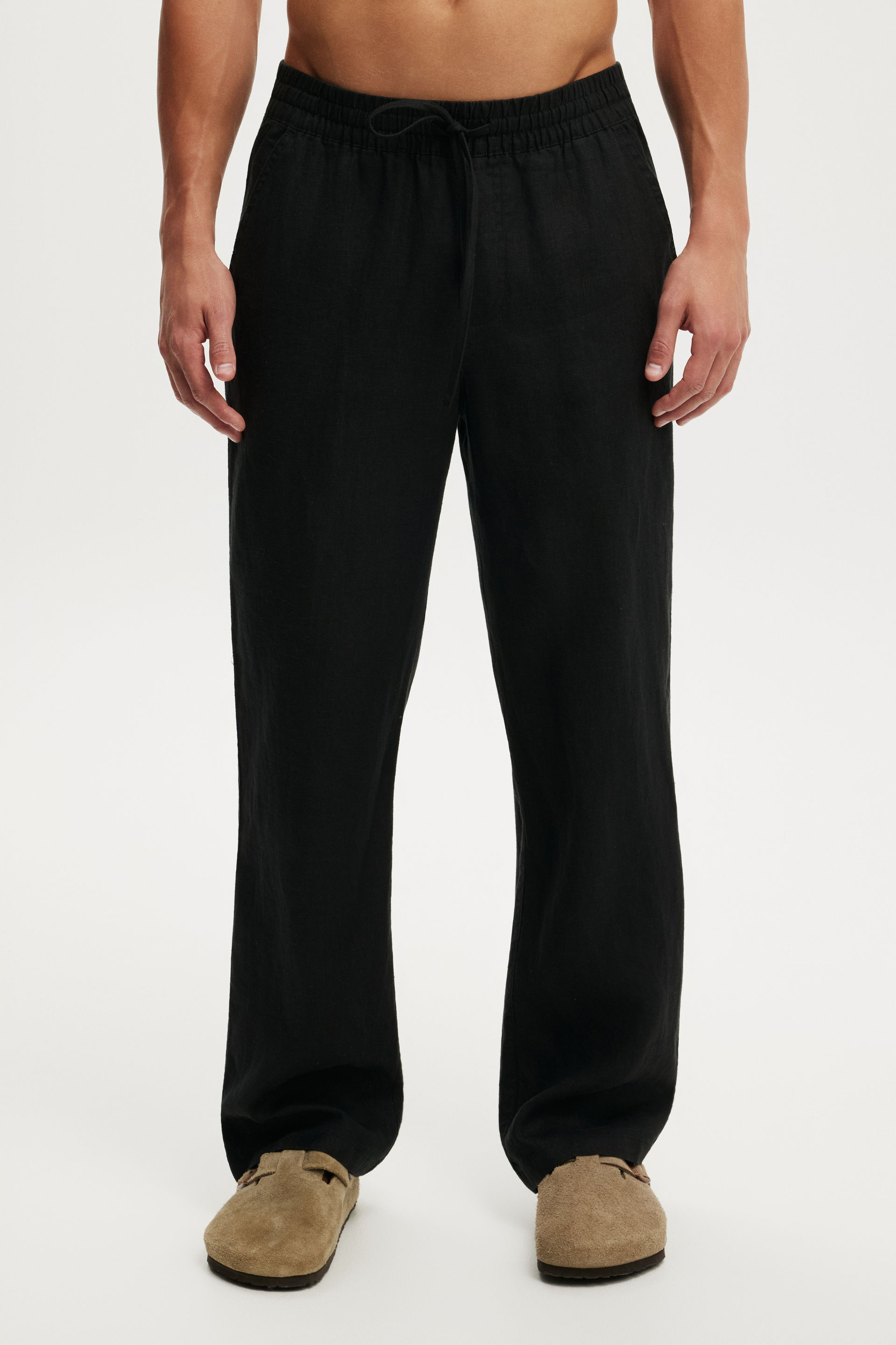 Baggy Linen Pant, BLACK - example image 2