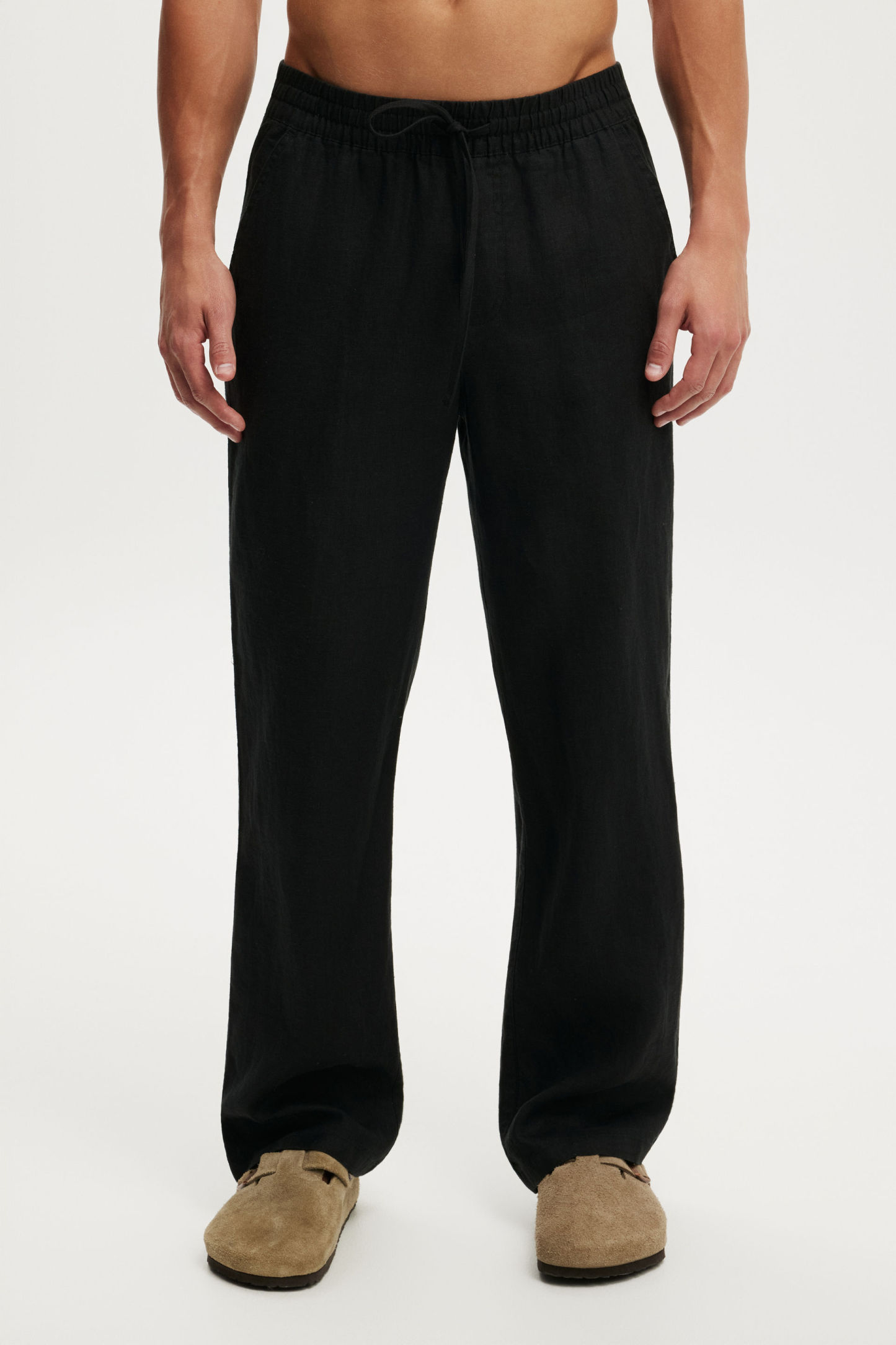 Baggy Linen Pant, BLACK - example image 2