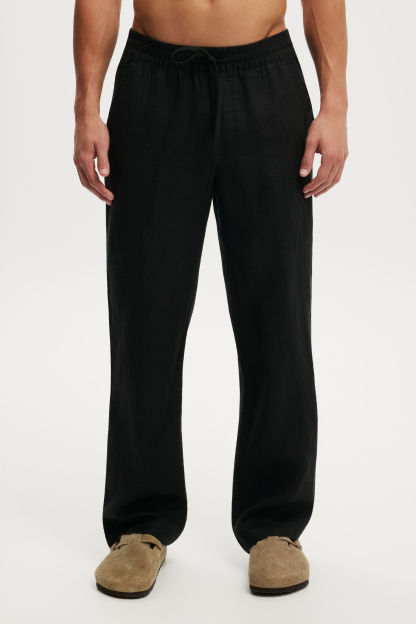 Baggy Linen Pant, BLACK - example image 2
