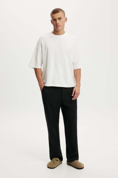 Baggy Linen Pant, BLACK - example image 1