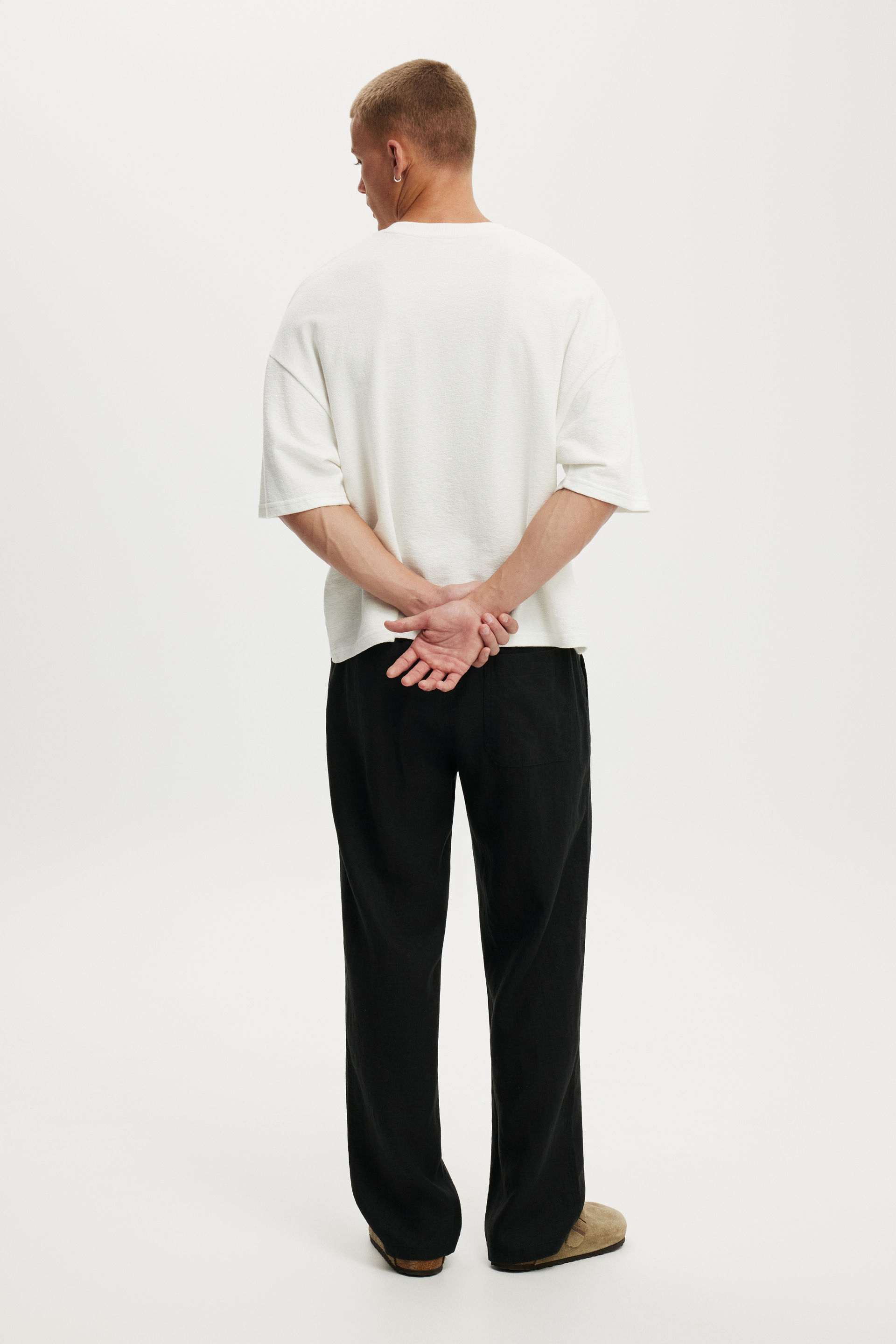 Baggy Linen Pant, BLACK - example image 3