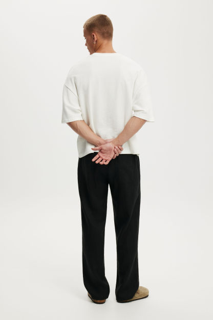 Baggy Linen Pant, BLACK - example image 3