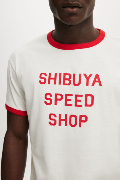 Fitted Graphic T-Shirt, VINTAGE WHITE / SHIBUYA - example image 4
