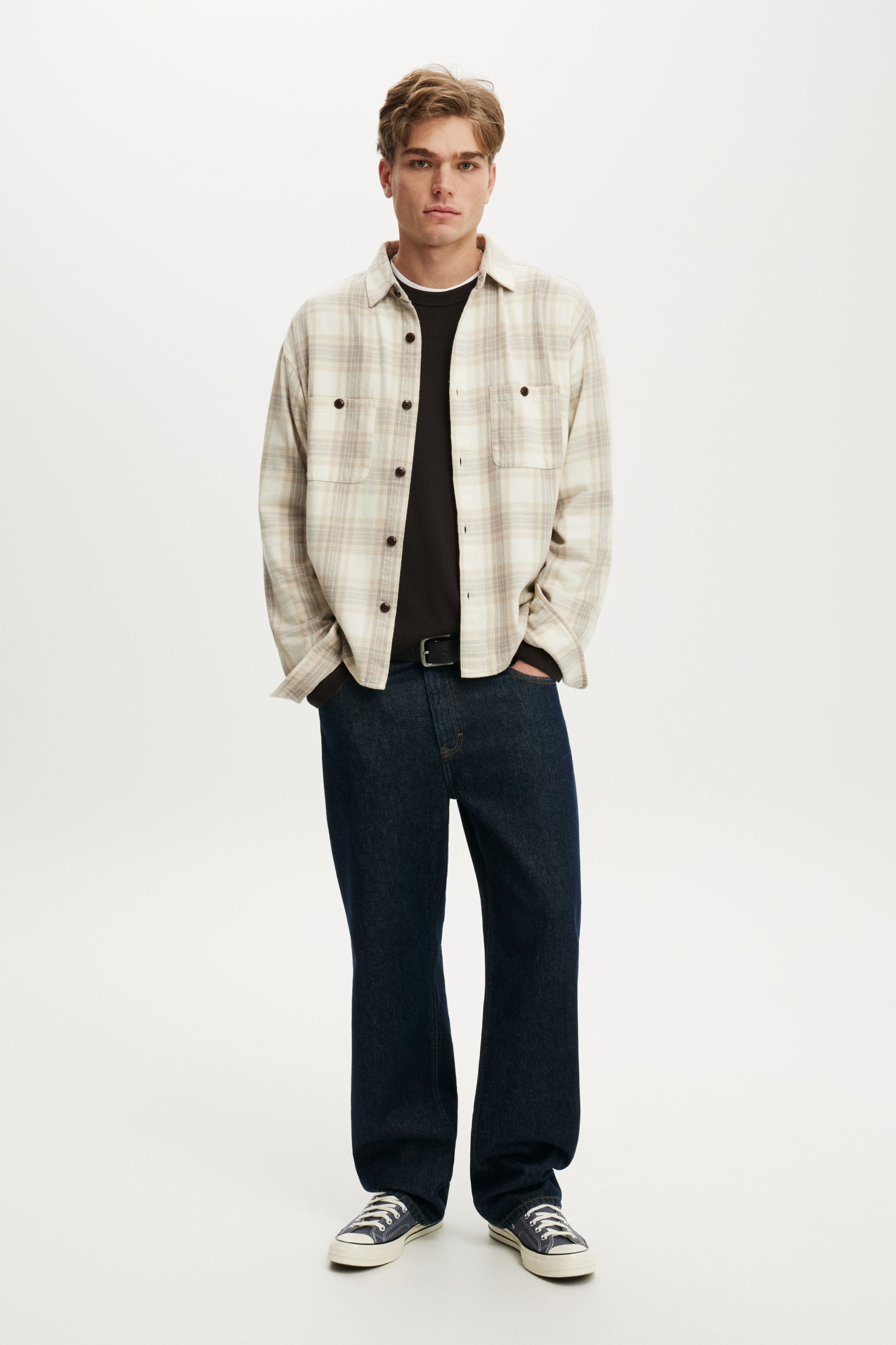 Richmond Long Sleeve Shirt, ECRU WINDOW CHECK - example image 2