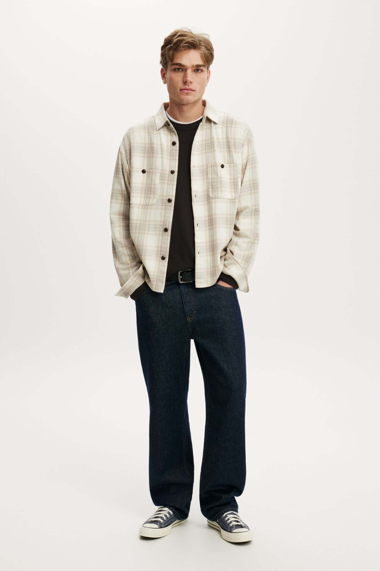 Richmond Long Sleeve Shirt, ECRU WINDOW CHECK - example image 2