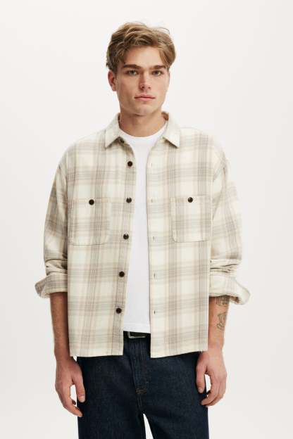 Richmond Long Sleeve Shirt, ECRU WINDOW CHECK - example image 1