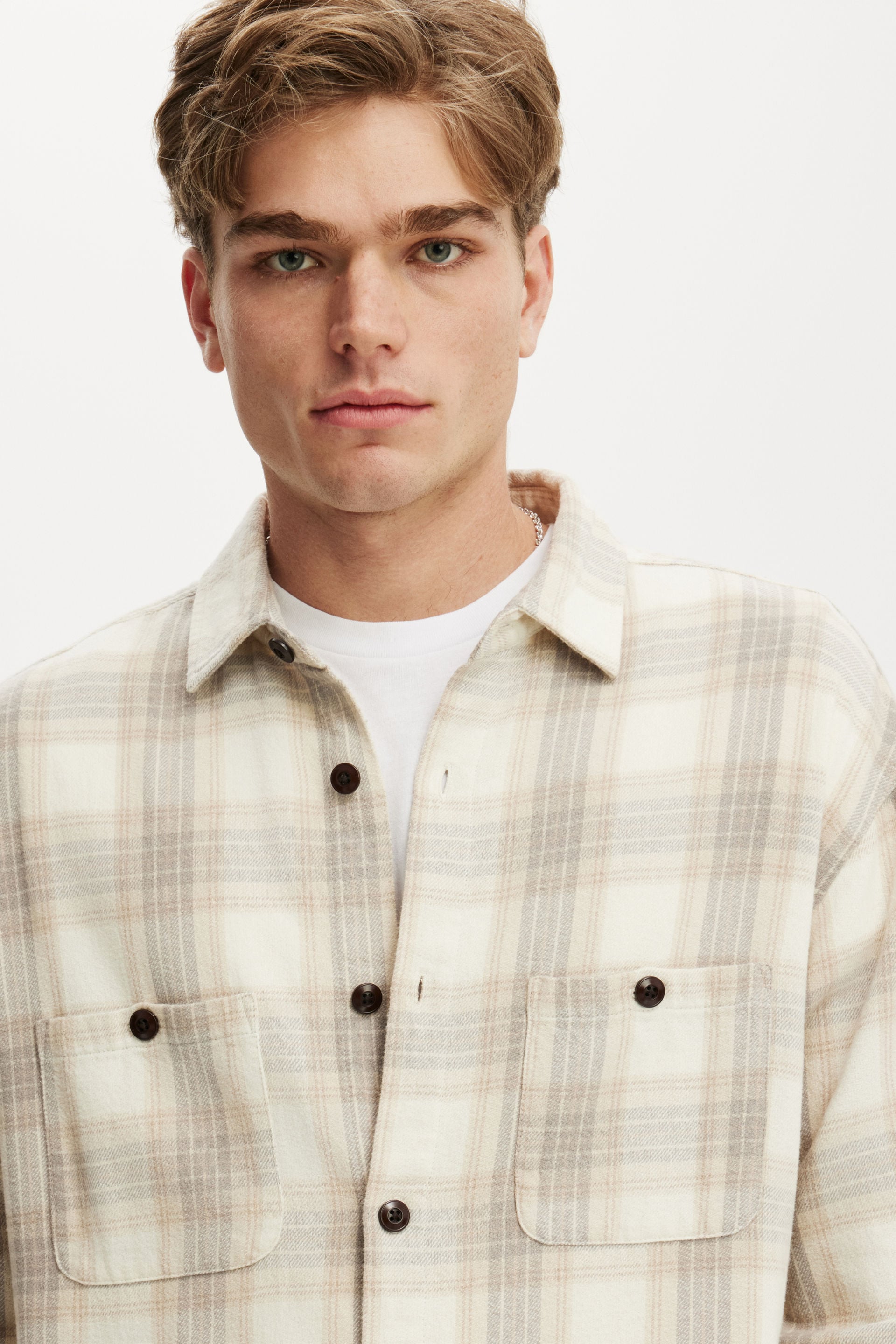 Richmond Long Sleeve Shirt, ECRU WINDOW CHECK - example image 4