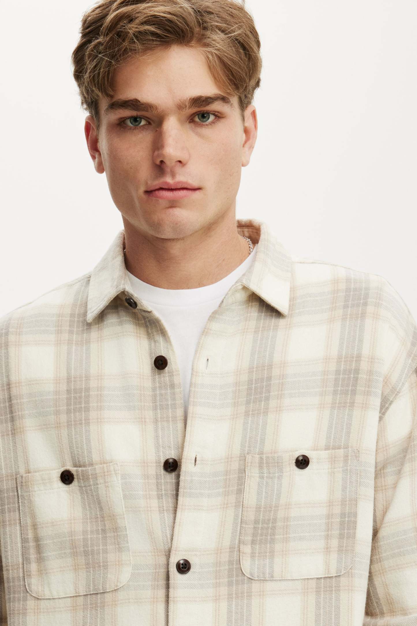 Richmond Long Sleeve Shirt, ECRU WINDOW CHECK - example image 4