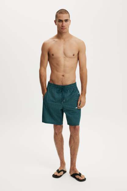 Baggy Swim Short, TEAL CHECK SEERSUCKER - example image 1