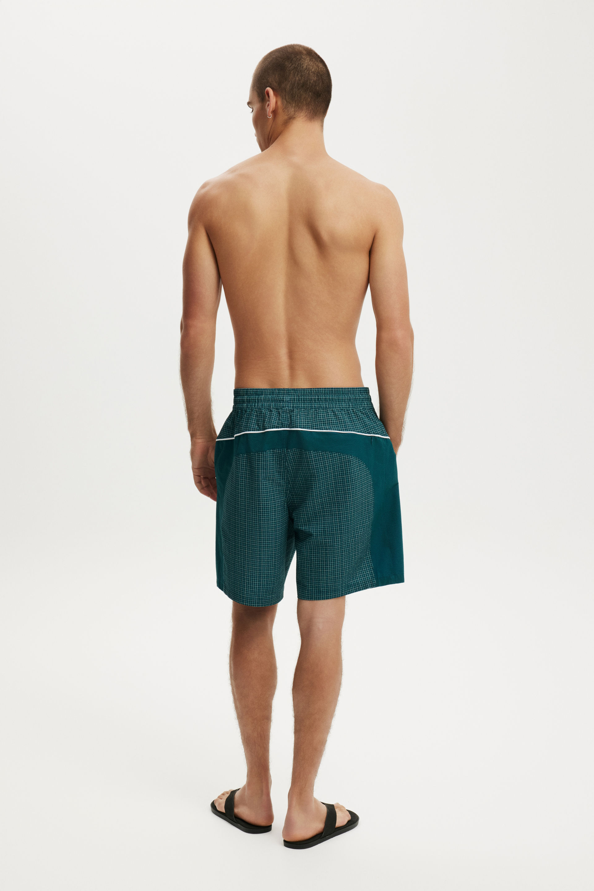 Baggy Swim Short, TEAL CHECK SEERSUCKER - example image 3