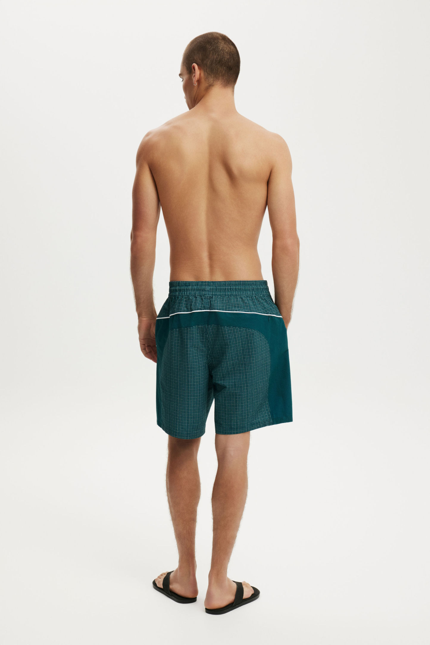 Baggy Swim Short, TEAL CHECK SEERSUCKER - example image 3