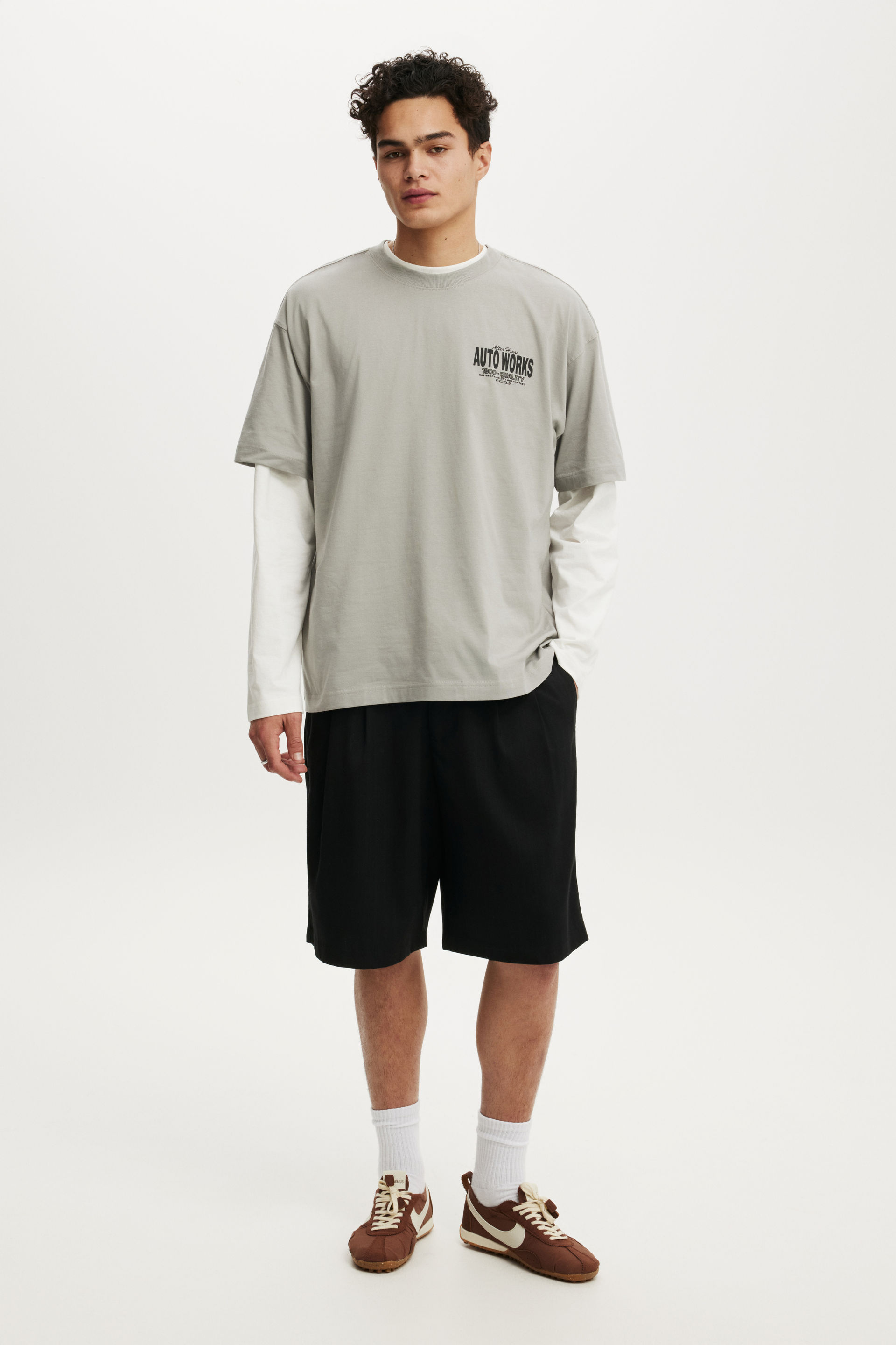 Box Fit Graphic T-Shirt, OVERCAST GREY / AUTO WORKS - example image 3
