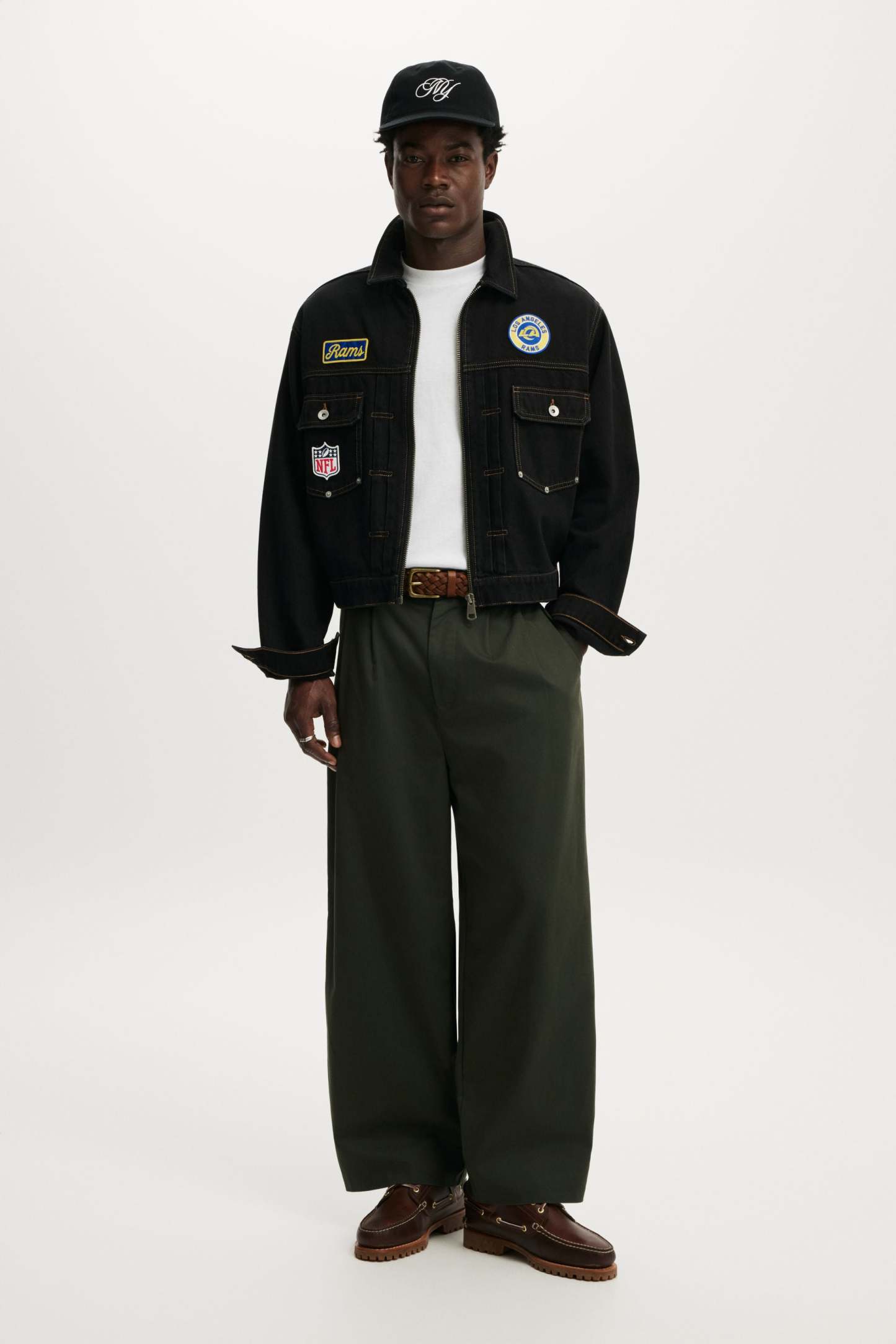 NFL Los Angeles Rams Denim Jacket, LCN NFL RAMS RINSE BLACK - example image 2