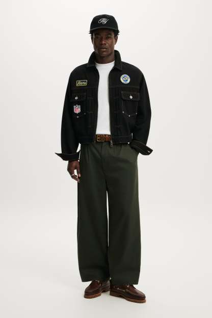 NFL Los Angeles Rams Denim Jacket, LCN NFL RAMS RINSE BLACK - example image 2