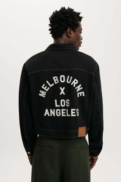 NFL Los Angeles Rams Denim Jacket, LCN NFL RAMS RINSE BLACK - example image 3
