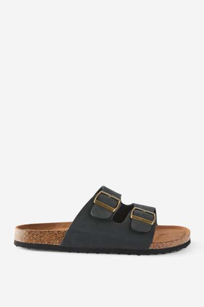 Double Buckle Sandal, BLACK - example image 1