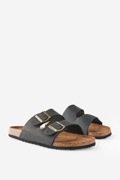 Double Buckle Sandal, BLACK - example image 4
