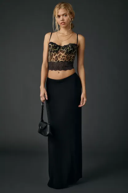 Out From Under Adrena Mesh + Lace Underwire Corset Cami - Leopard Print