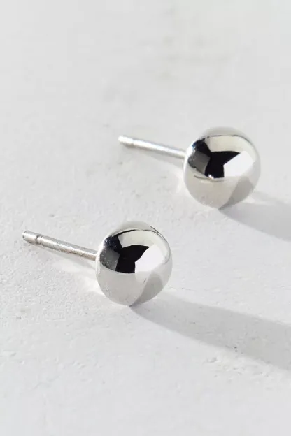 Manhattan 14k Gold-Plated Stud Earrings - Silver