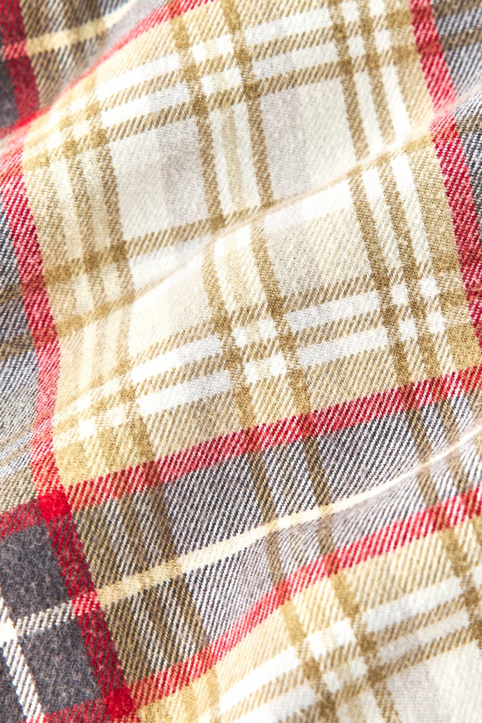 BDG Baggy Flannel Long Sleeve Shirt - Beige