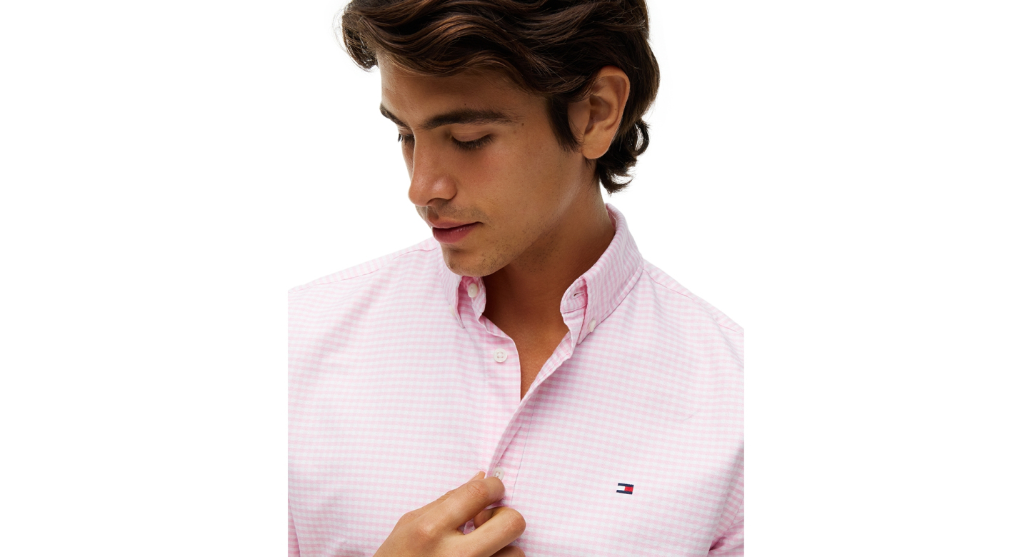 Tommy Hilfiger Men's Heritage Oxford Long-Sleeve Gingham Shirt - Classic Pink/Check