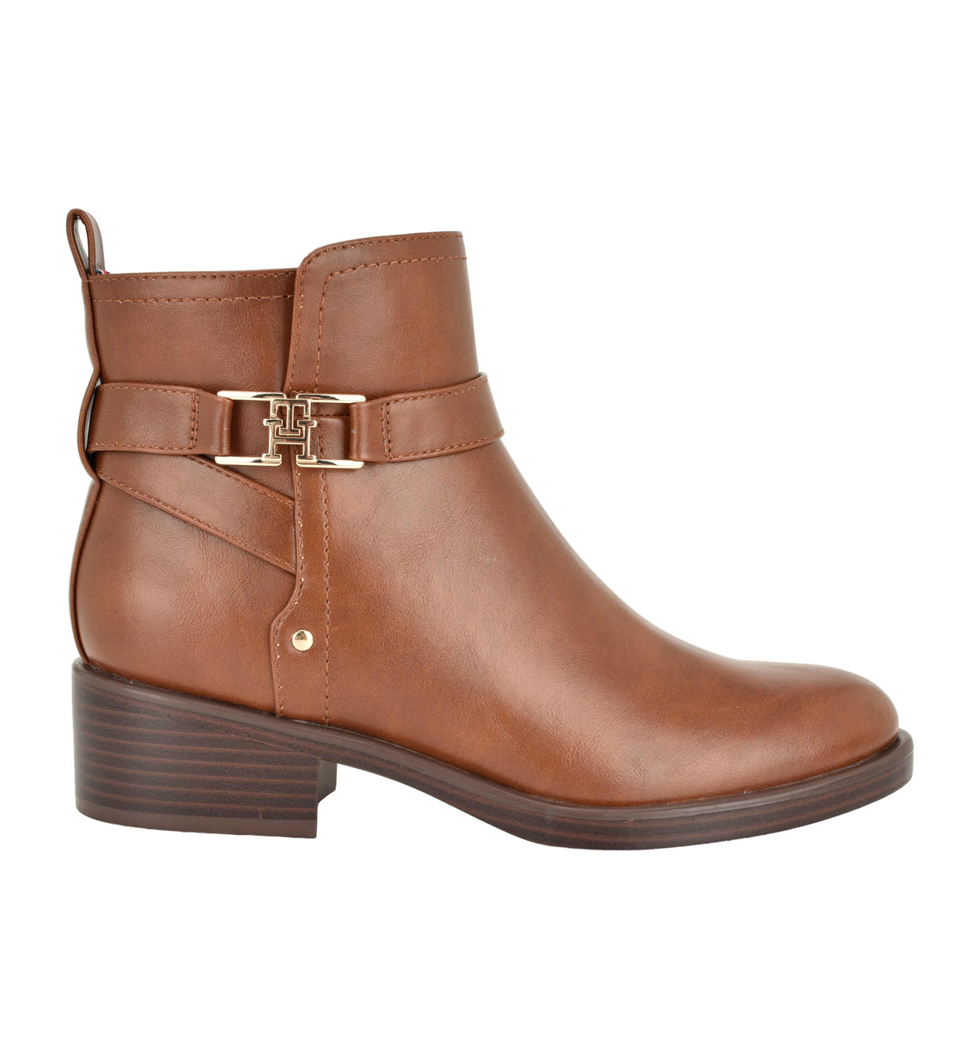 Tommy Hilfiger Women's Idala Ornamented Side Zip Booties - Medium Brown